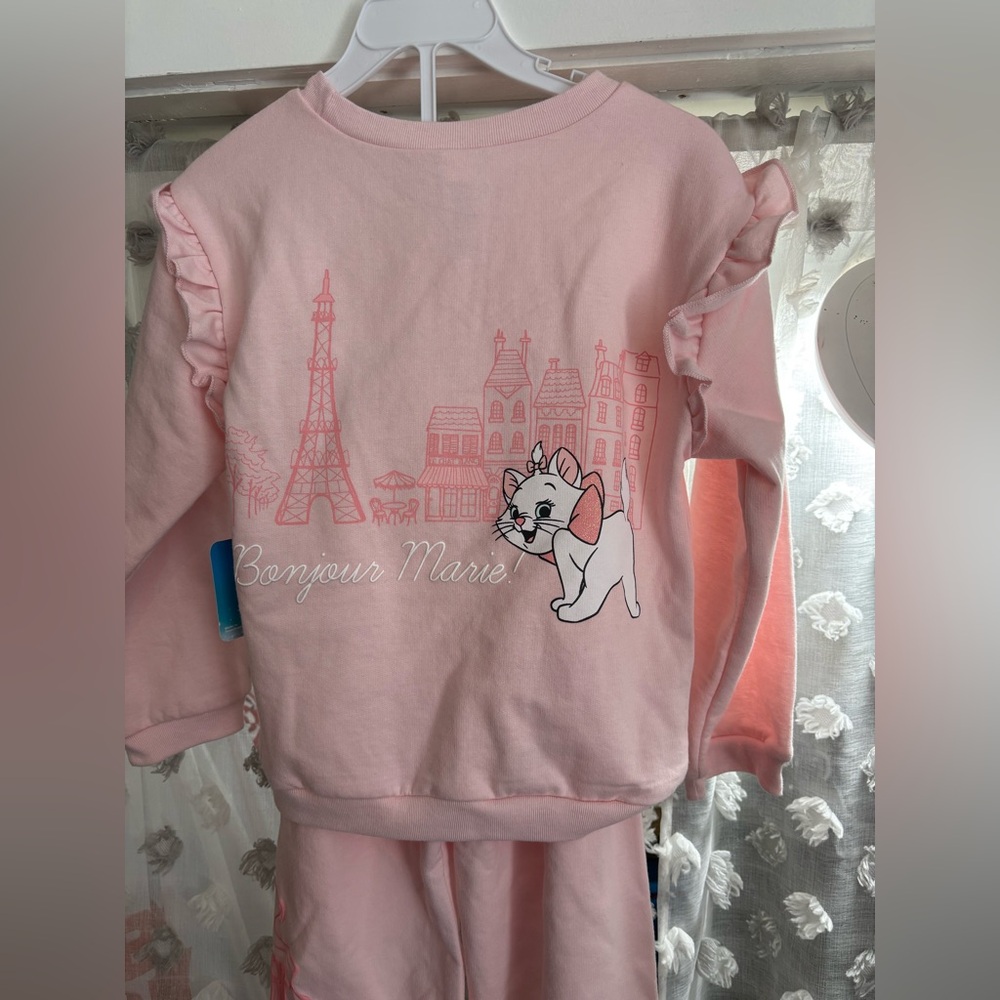 Disney Pink Marie Ruffle-Trim Sweat Set - Picture 5 of 8